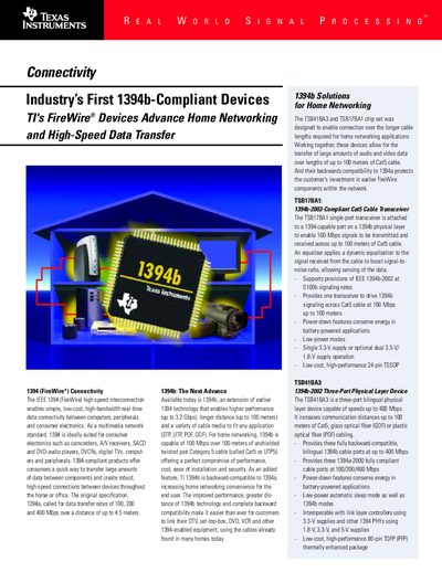 Texas Instruments 1394b Solutions for High-Speed Data Transfer Handbook - cover page
