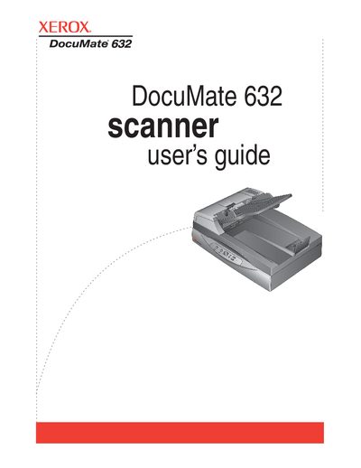 Xerox DocuMate 632 Scanner User's Guide - cover page