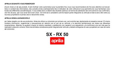 aprilia 867468_LUM_SX-RX 50 FR-ES Manual - cover page