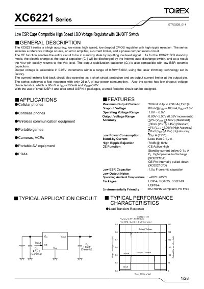 Torex XC6221 Series Datasheet - cover page