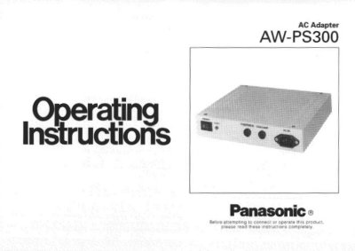 Panasonic AW-PS300 AC Adapter User Manual - cover page