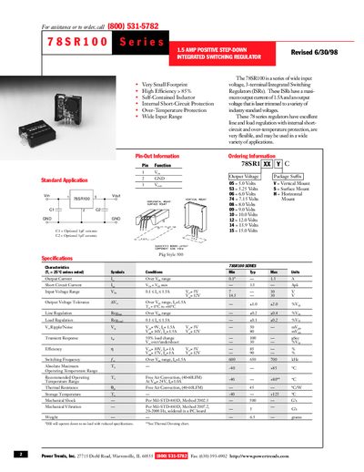 Texas Instruments 78SR100 Series Integrated Switching Regulator Datasheet - cover page