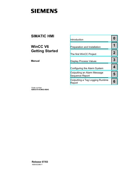 Siemens WinCC V6 SIMATIC HMI User Manual
