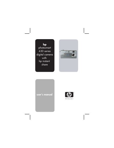 HP Photosmart 430 Series Digital Camera User Manual - cover page