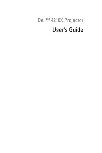 Dell 4210X Projector User's Guide