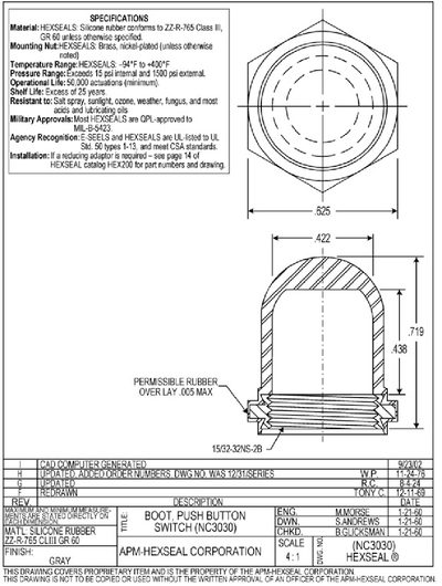 APM-HEXSEAL NC3030 Hexseal Product Leaflet - cover page