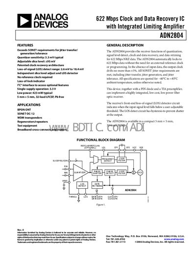 Analog Devices ADN2804 Handbook - cover page