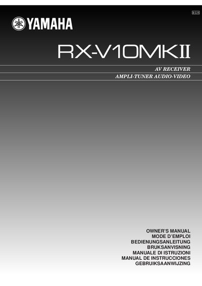 Yamaha RX-V10MKII AV Receiver Owner's Manual - cover page