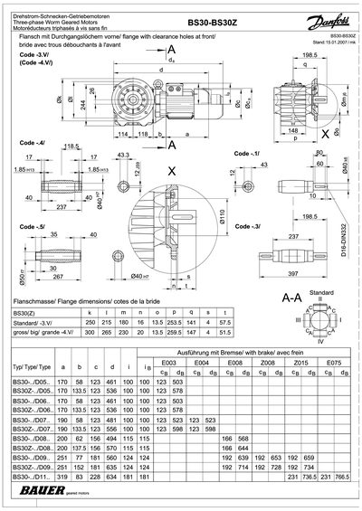 DANFOSS BAUER-BS30/30Z- technology data(German)