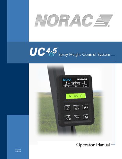 NORAC UC4.5 Spray Height Control System Operator Manual - cover page