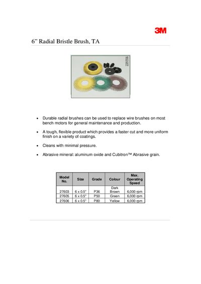 3M 6” Radial Bristle Brush TA Product Leaflet - cover page