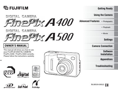 FUJIA500 digital camera Manual - cover page