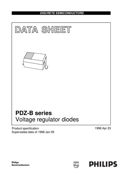 Philips PDZ-B Series Voltage Regulator Diodes Datasheet - cover page