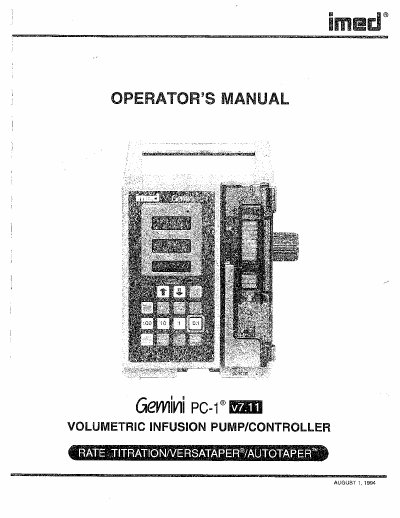 Alaris-Gemini-PC1-version-7.11 manual - cover page