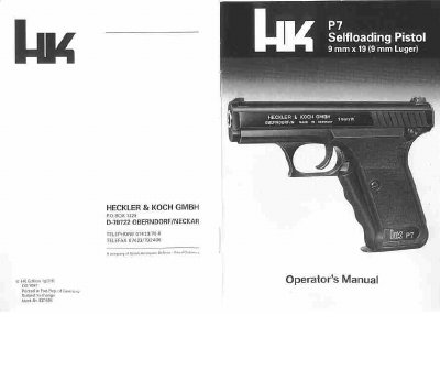 Heckler & Koch P7 Operator's Manual