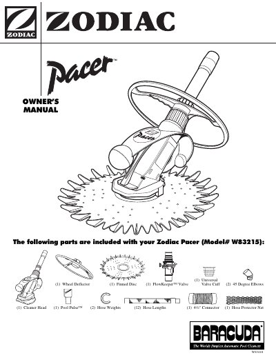 Zodiac Pacer Inground Automatic Pool Cleaner Installation Guide - cover page