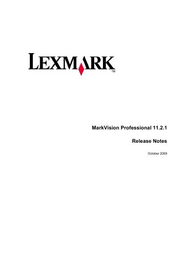 Lexmark MarkVision Professional 11.2.1 Release Notes - cover page