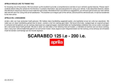 aprilia 894132 Scarabeo 125 ie - 200 ie MY 2009 UK-NL-GR-DK-SF-F Manual