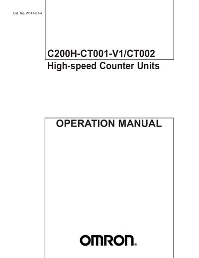 Omron C200H-CT001-V1/CT002 High-speed Counter Units Operation Manual - cover page