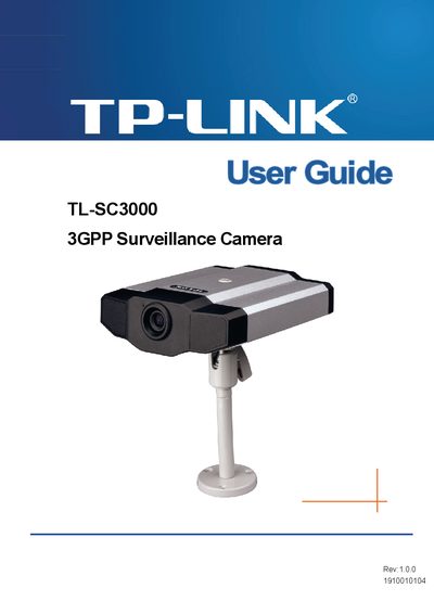 TP-Link TL-SC3000 3GPP Surveillance Camera User Guide - cover page