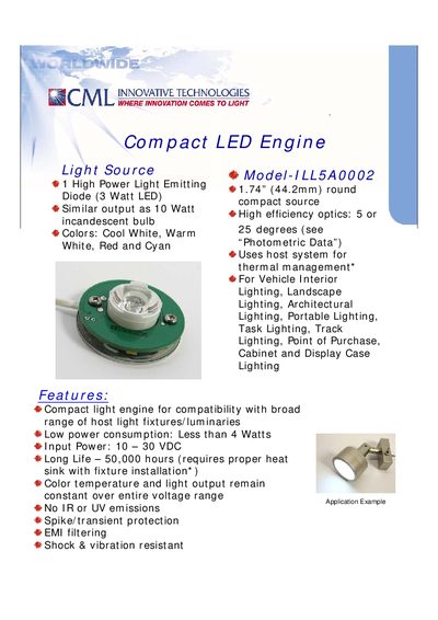 CML Compact LED Engine Model-ILL5A0002 - cover page