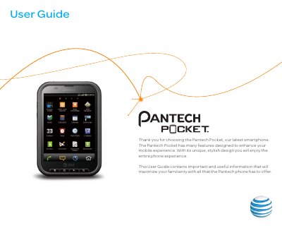 Pantech Pocket User Manual - cover page