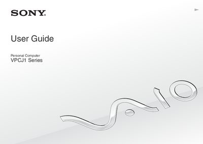 Sony VPCJ1 Series User Guide - cover page