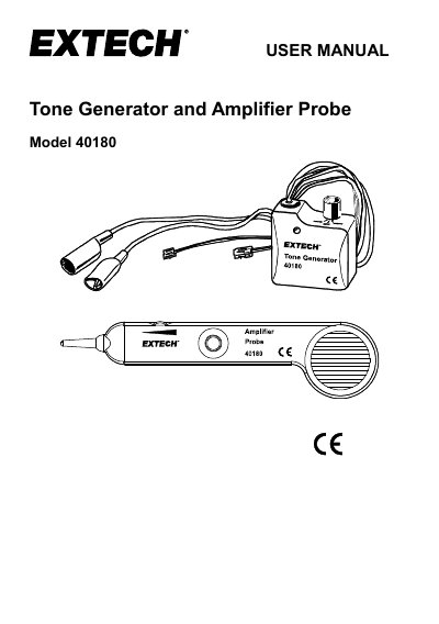 Extech Model 40180 Tone Generator and Amplifier Probe User Manual - cover page