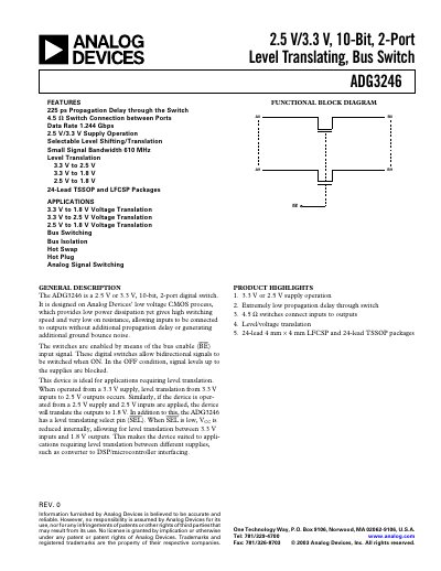 Analog Devices ADG3246 Product Handbook - cover page