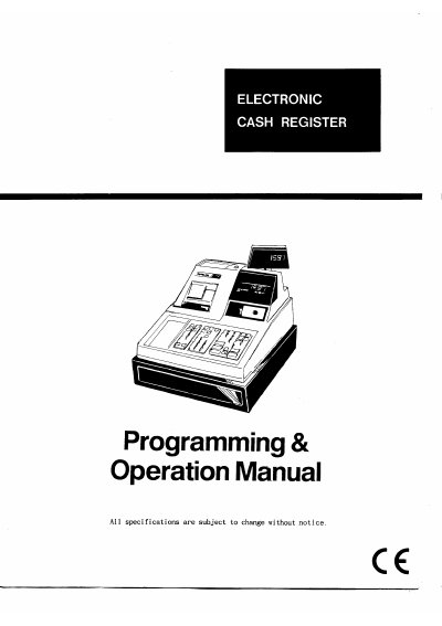 Electronic Cash Register Programming & Operation Manual - cover page