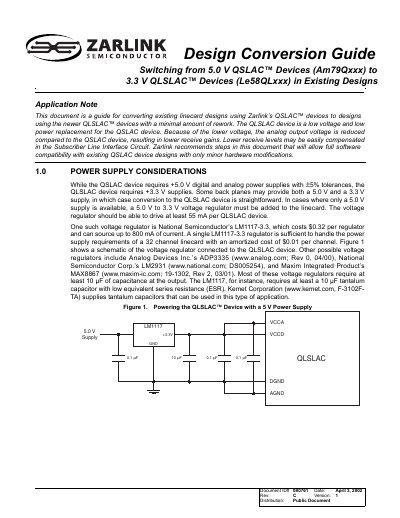 Zarlink Am79Qxxx to Le58QLxxx Design Conversion Guide