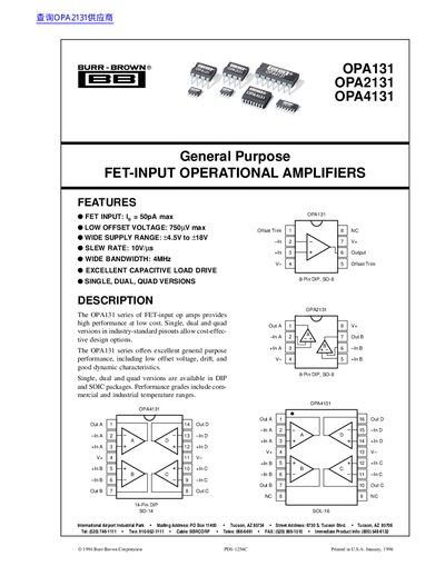 BURR BROWN OPA131/OPA2131/OPA4131 handbook(1)