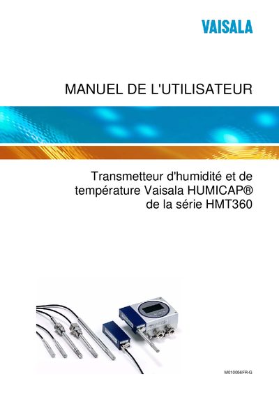Vaisala HMT360 Humidity and Temperature Transmitter User Manual - cover page