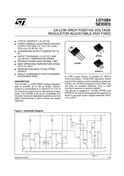STMicroelectronics LD1084 Series Datasheet - cover page