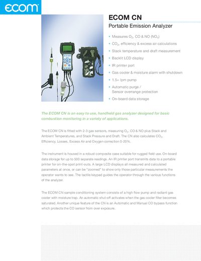 ECOM CN Portable Emission Analyzer User Manual