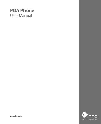 HTC PDA Phone User Manual - cover page