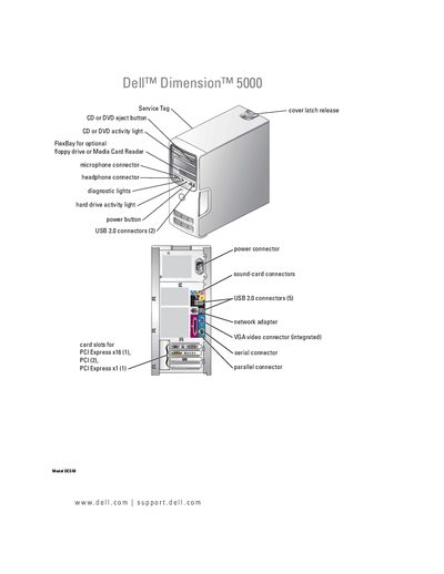 Dell Dimension 5000 Service Manual - cover page