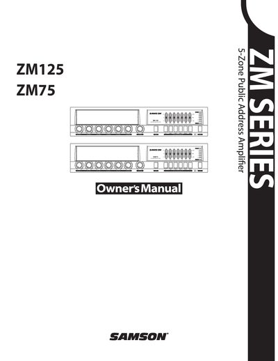 SAMSON ZM75/ZM125 User Manual - cover page