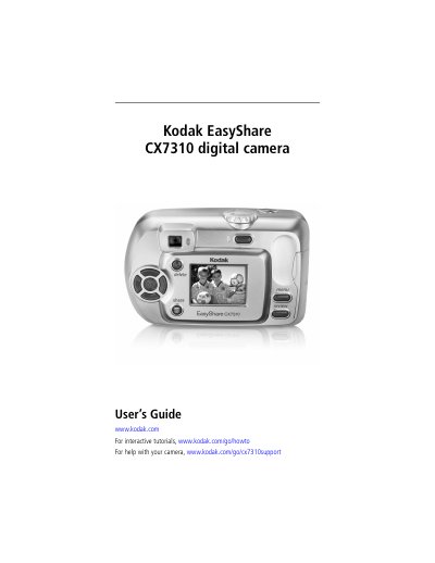 Kodak EasyShare CX7310 Digital Camera User's Guide