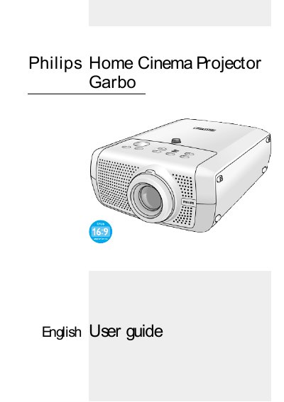 Philips Garbo Home Cinema Projector User Guide - cover page