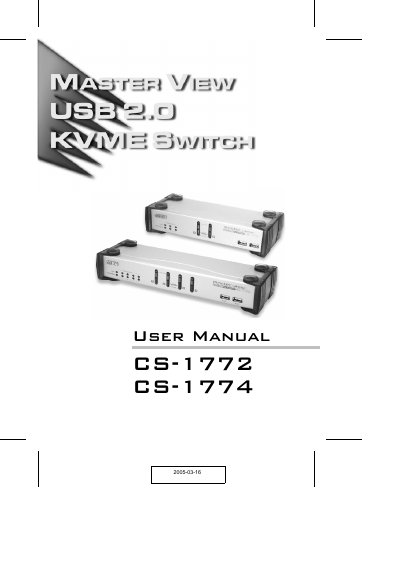 ATEN CS-1772/CS-1774 KVM Switch User Manual - cover page