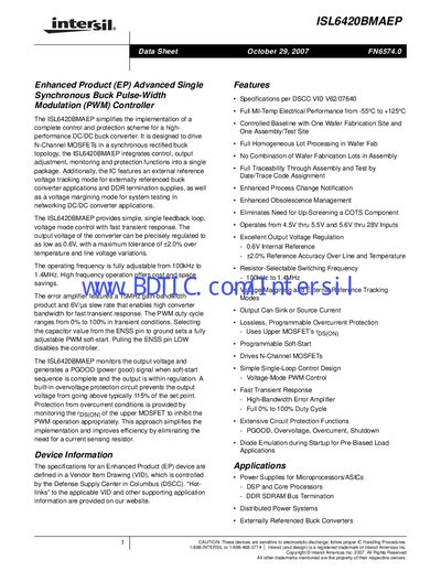 Intersil ISL6420BMAEP Datasheet - cover page