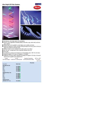 Ulira Bright LED Strip Systems Product Leaflet - cover page