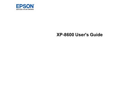 Epson XP-8600 Printer User's Guide