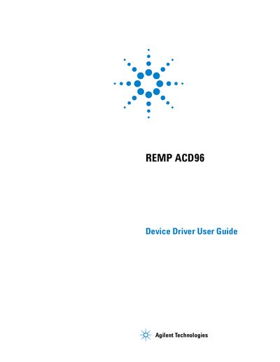 Agilent REMP ACD96 Device Driver User Guide - cover page