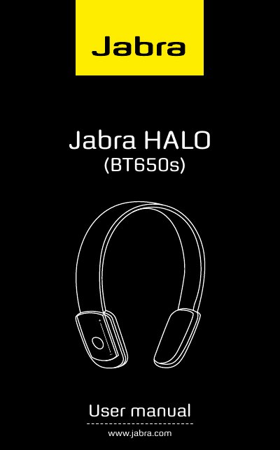 Jabra BT650s Bluetooth Headset User Manual - cover page