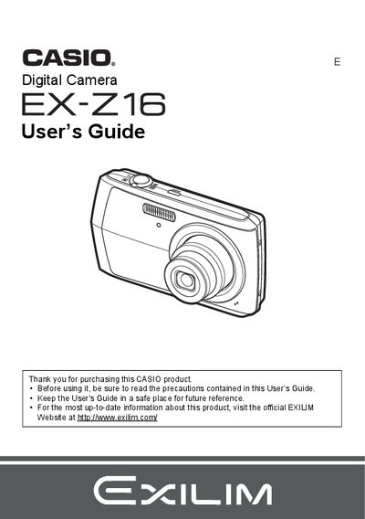 Casio EX-Z16 Digital Camera User's Guide