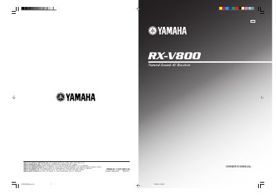 Yamaha RX-V800 Natural Sound AV Receiver Owner's Manual - cover page
