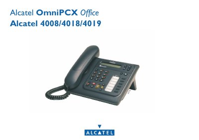 Alcatel OmniPCX Office 4008/4018/4019 User Manual - cover page