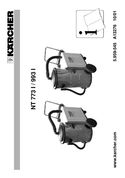 Karcher NT 773 I/993 I User Manual - cover page